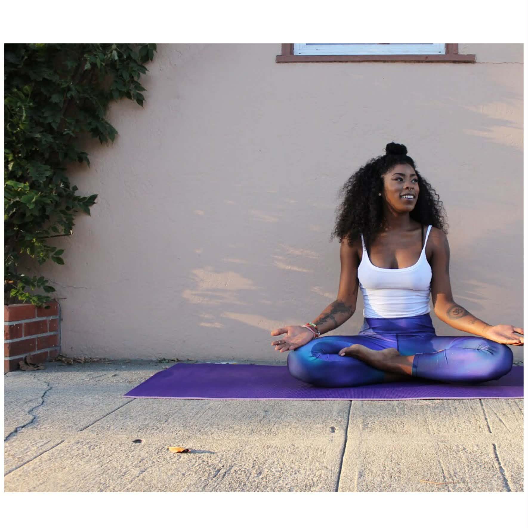 My Stretch Factory guide seated in meditation outdoors