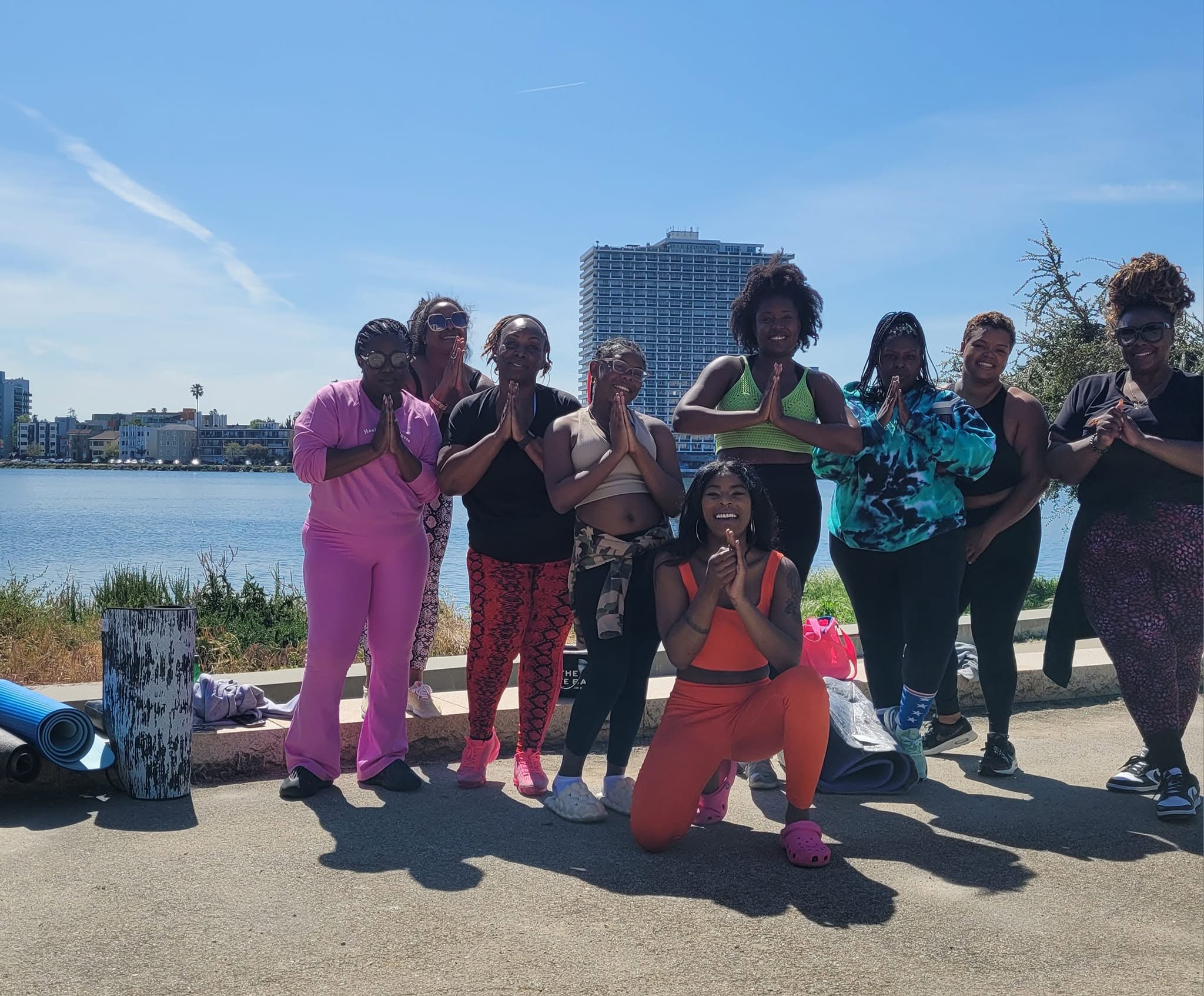 Oakland wellness community gathered beside Lake Merritt